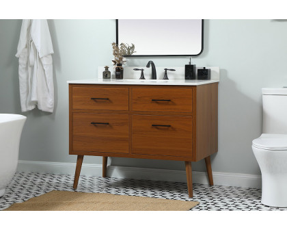 Elegant Bathroom Vanity - Teak (VF41042MTK-BS)