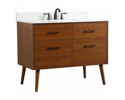 Elegant Bathroom Vanity - Teak (VF41042MTK-BS)