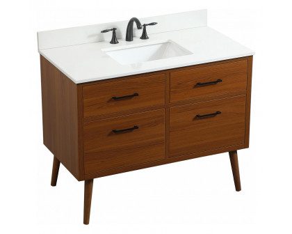 Elegant Bathroom Vanity - Teak (VF41042MTK-BS)