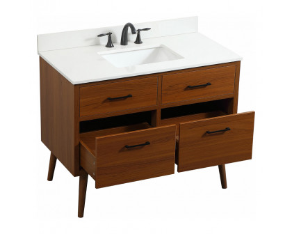 Elegant Bathroom Vanity - Teak (VF41042MTK-BS)