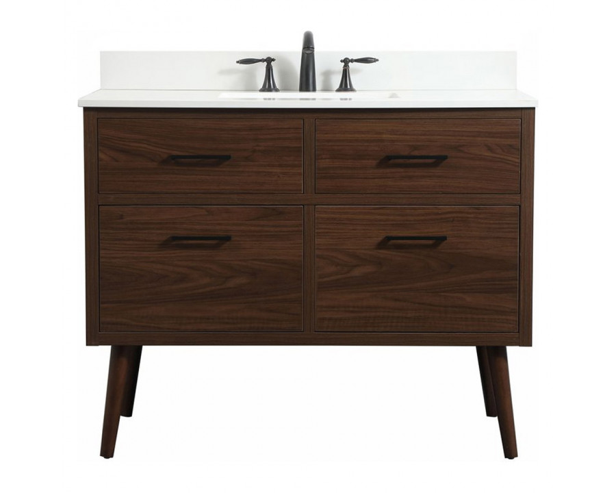 Elegant Bathroom Vanity - Walnut (VF41042MWT-BS)