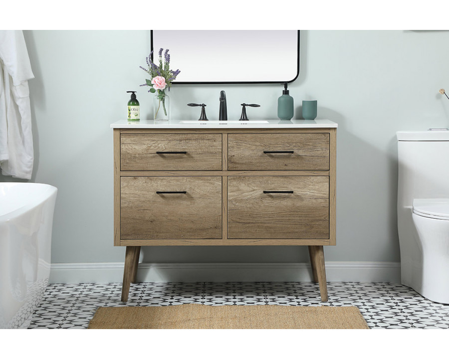 Elegant Bathroom Vanity - Natural Oak (VF41042NT)