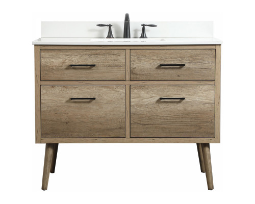 Elegant Bathroom Vanity - Natural Oak (VF41042NT-BS)