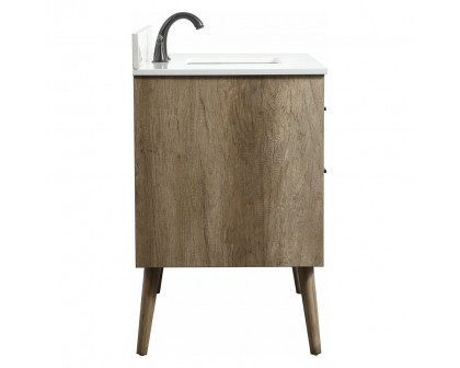 Elegant Bathroom Vanity - Natural Oak (VF41042NT-BS)