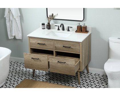 Elegant Bathroom Vanity - Natural Oak (VF41042NT-BS)