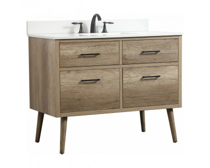 Elegant Bathroom Vanity - Natural Oak (VF41042NT-BS)