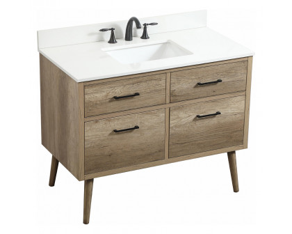 Elegant Bathroom Vanity - Natural Oak (VF41042NT-BS)