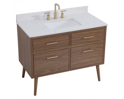 Elegant Bathroom Vanity - Walnut Brown (VF41042WB-BS)