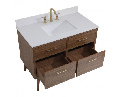 Elegant Bathroom Vanity - Walnut Brown (VF41042WB-BS)