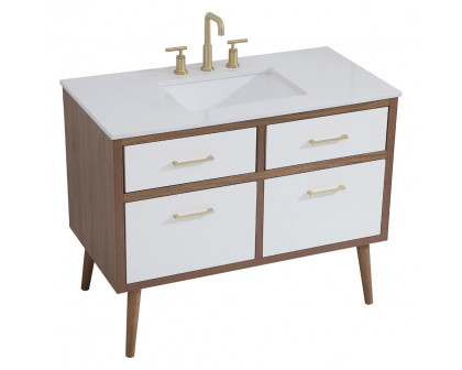 Elegant Bathroom Vanity - White (VF41042WH)