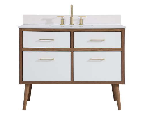 Elegant Bathroom Vanity - White (VF41042WH-BS)