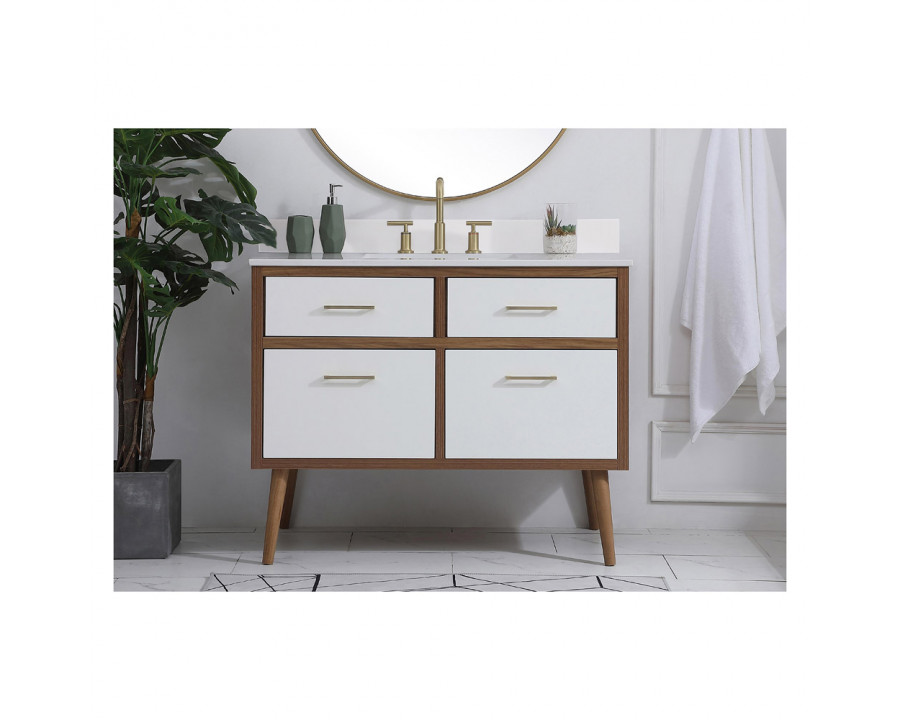 Elegant Bathroom Vanity - White (VF41042WH-BS)