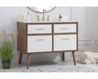 Elegant Bathroom Vanity - White (VF41042WH-BS)