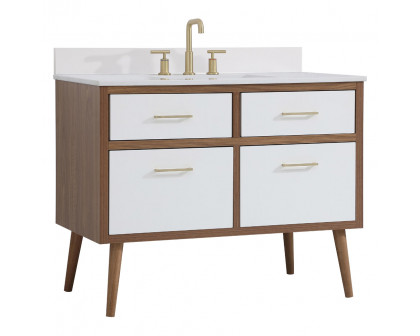 Elegant Bathroom Vanity - White (VF41042WH-BS)