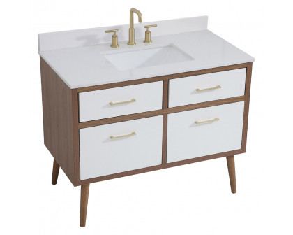 Elegant Bathroom Vanity - White (VF41042WH-BS)