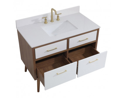 Elegant Bathroom Vanity - White (VF41042WH-BS)