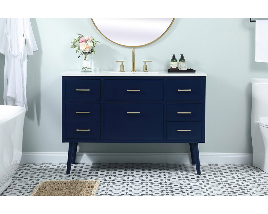 Elegant Bathroom Vanity - Blue (VF41048MBL)