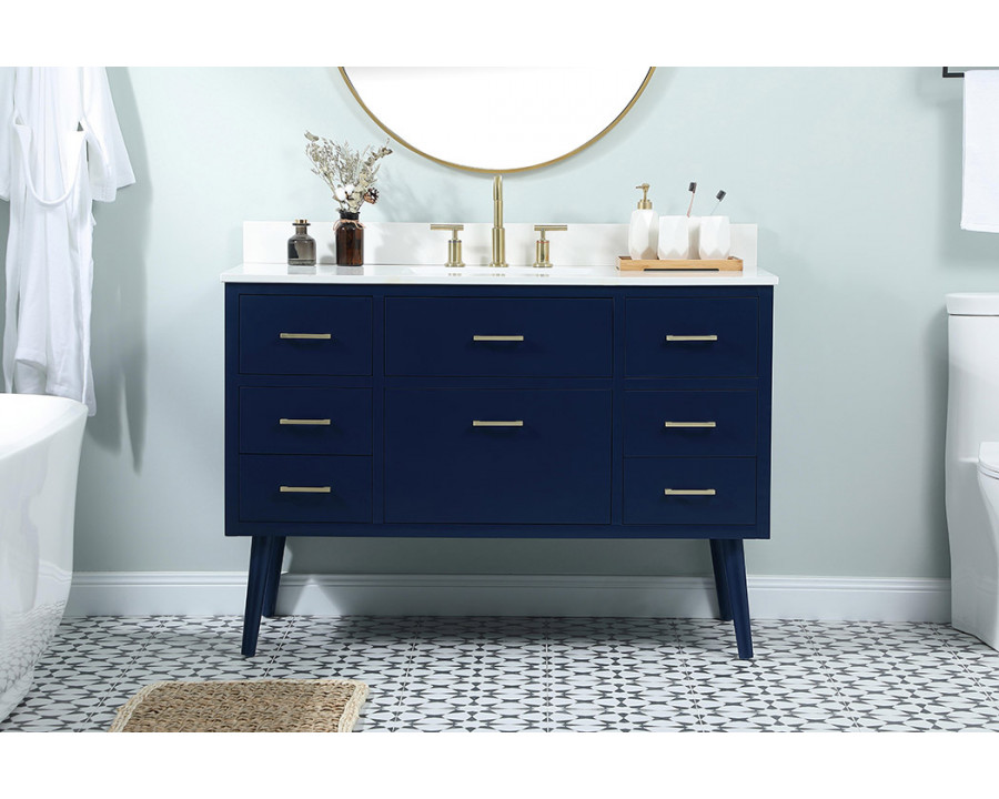 Elegant Bathroom Vanity - Blue (VF41048MBL-BS)