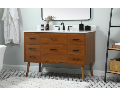 Elegant Bathroom Vanity - Teak (VF41048MTK-BS)