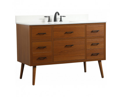 Elegant Bathroom Vanity - Teak (VF41048MTK-BS)