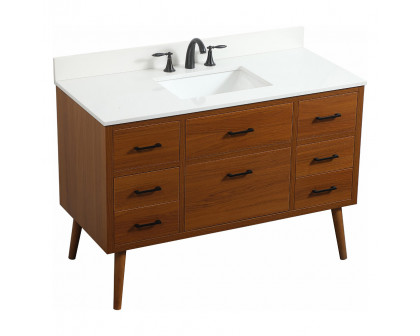 Elegant Bathroom Vanity - Teak (VF41048MTK-BS)