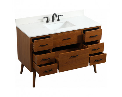 Elegant Bathroom Vanity - Teak (VF41048MTK-BS)