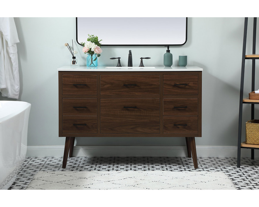 Elegant Bathroom Vanity - Walnut (VF41048MWT)