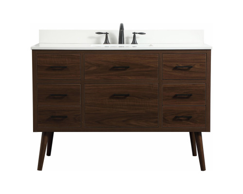 Elegant Bathroom Vanity - Walnut (VF41048MWT-BS)