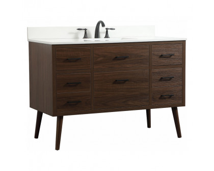 Elegant Bathroom Vanity - Walnut (VF41048MWT-BS)