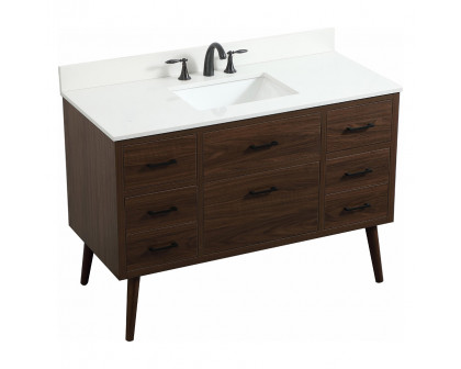 Elegant Bathroom Vanity - Walnut (VF41048MWT-BS)