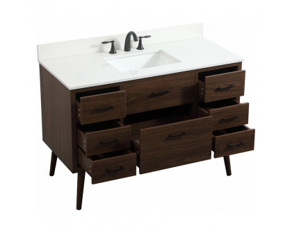 Elegant Bathroom Vanity - Walnut (VF41048MWT-BS)