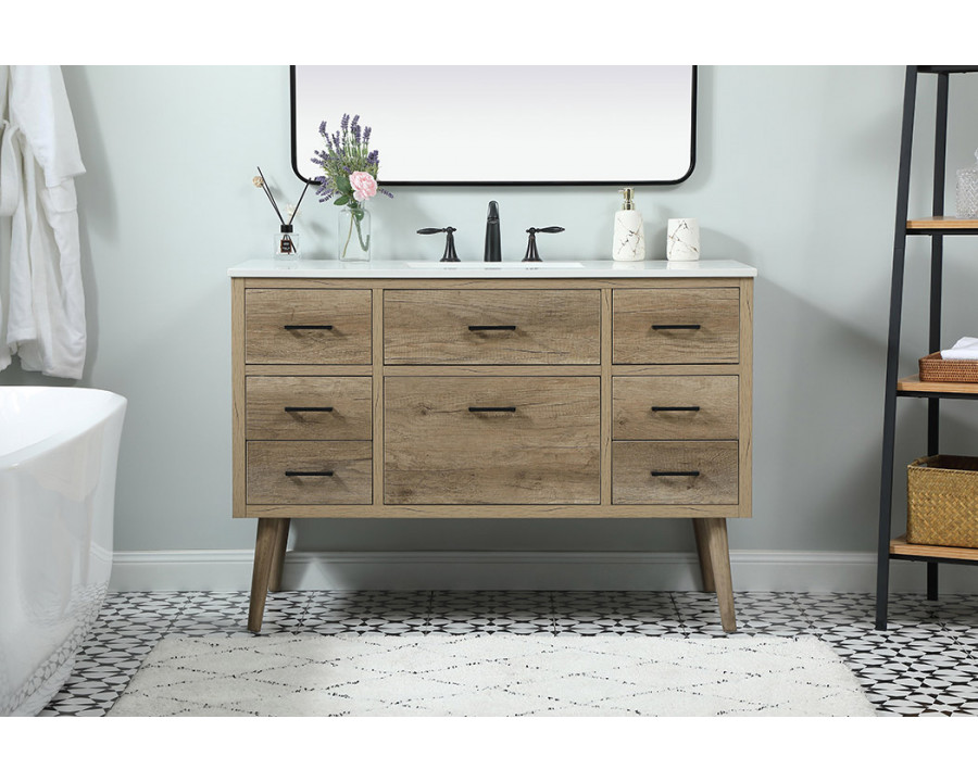 Elegant Bathroom Vanity - Natural Oak (VF41048NT)