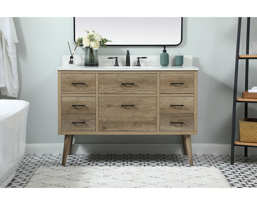 Elegant Bathroom Vanity - Natural Oak (VF41048NT-BS)