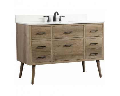 Elegant Bathroom Vanity - Natural Oak (VF41048NT-BS)