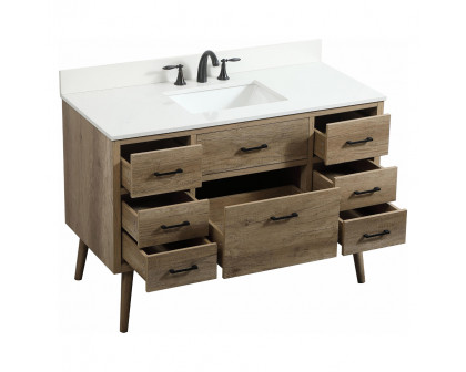 Elegant Bathroom Vanity - Natural Oak (VF41048NT-BS)