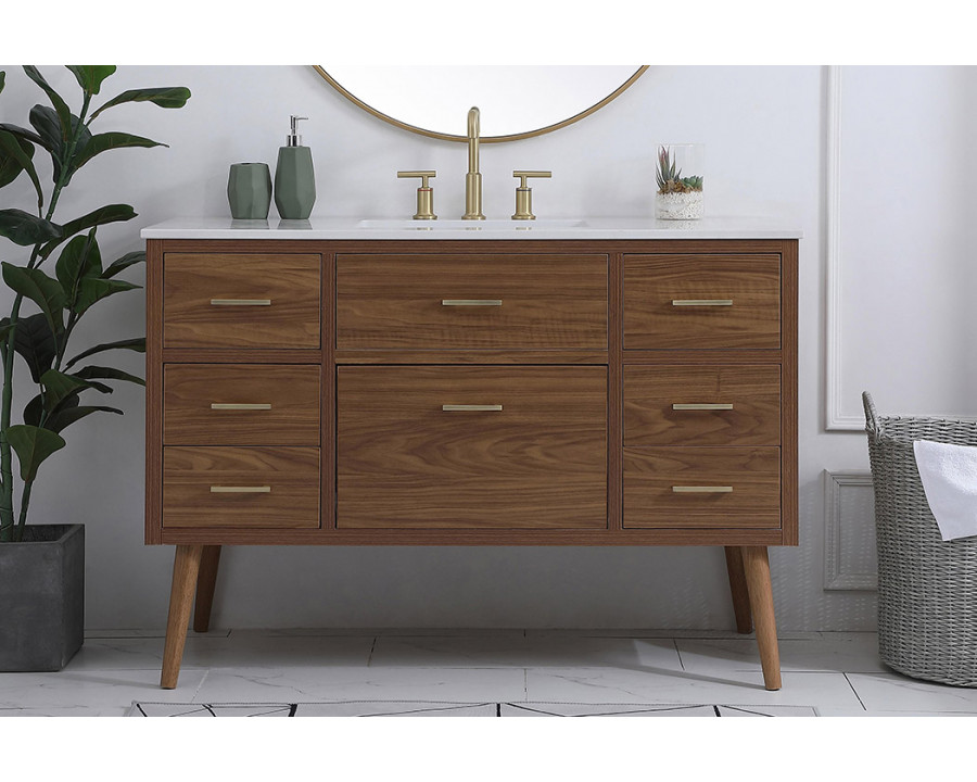 Elegant Bathroom Vanity - Walnut Brown (VF41048WB)