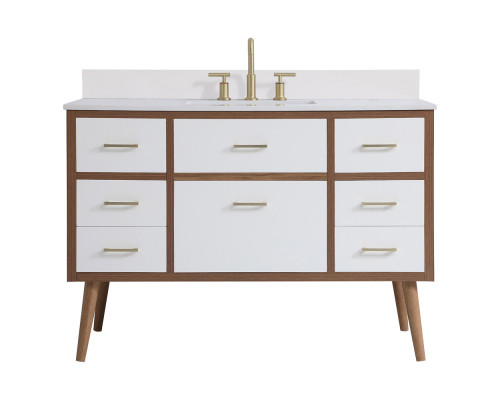 Elegant Bathroom Vanity - White (VF41048WH-BS)