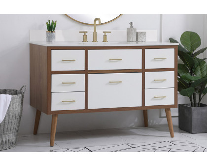 Elegant Bathroom Vanity - White (VF41048WH-BS)