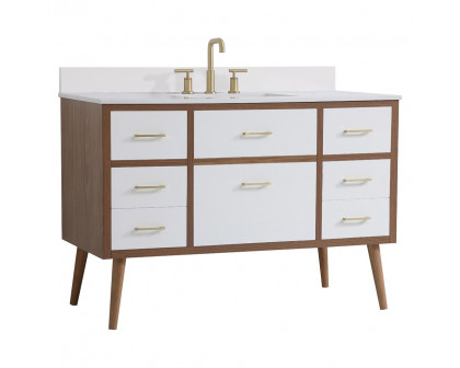 Elegant Bathroom Vanity - White (VF41048WH-BS)