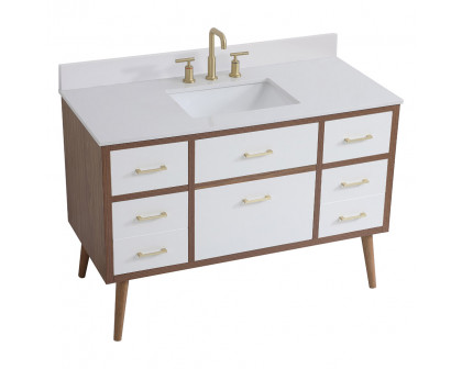 Elegant Bathroom Vanity - White (VF41048WH-BS)