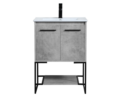 Elegant Bathroom Vanity - Concrete Gray, L 24" (VF42024CG)