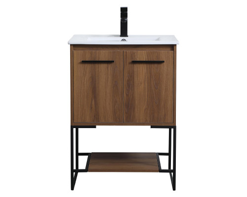 Elegant Bathroom Vanity - Walnut Brown, L 24" (VF42024WB)