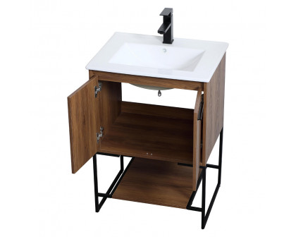 Elegant Bathroom Vanity - Walnut Brown, L 24" (VF42024WB)