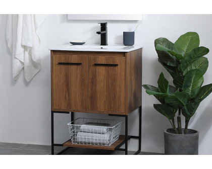 Elegant Bathroom Vanity - Walnut Brown, L 24" (VF42024WB)