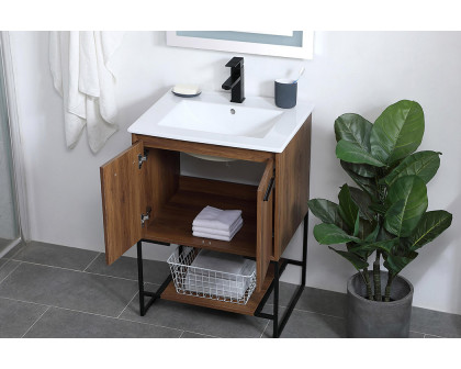 Elegant Bathroom Vanity - Walnut Brown, L 24" (VF42024WB)