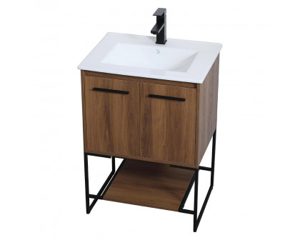 Elegant Bathroom Vanity - Walnut Brown, L 24" (VF42024WB)