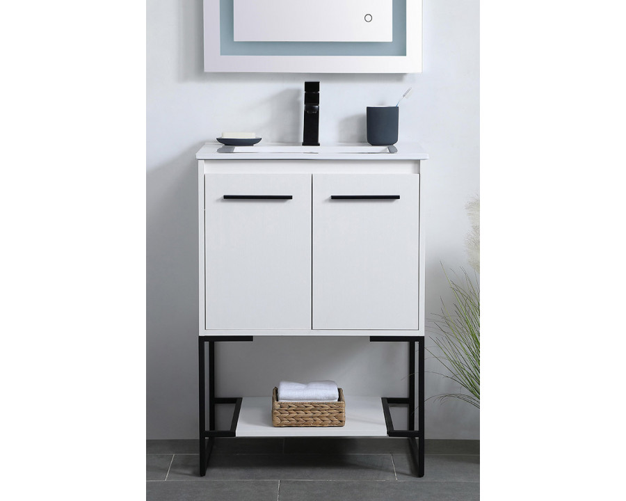 Elegant Bathroom Vanity - White, L 24" (VF42024WH)