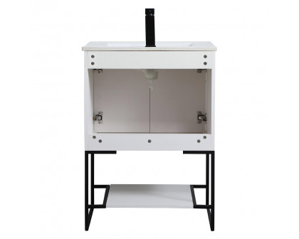 Elegant Bathroom Vanity - White, L 24" (VF42024WH)