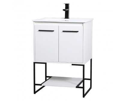 Elegant Bathroom Vanity - White, L 24" (VF42024WH)