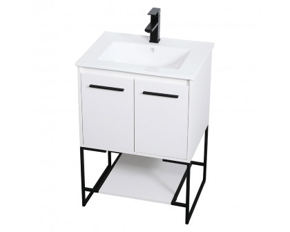 Elegant Bathroom Vanity - White, L 24" (VF42024WH)